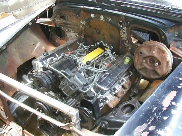 52 Chevy engine bay