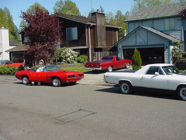 Surrounded by cool cars!